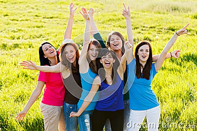 Cheering Women Stock Photo