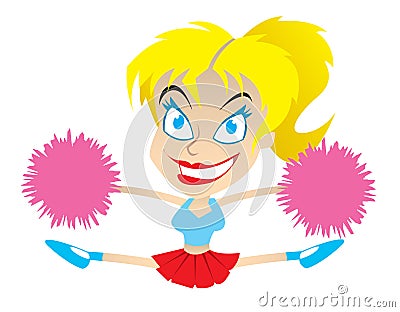 Cheerleader Cartoon Illustration Royalty Free Stock Photography - Image