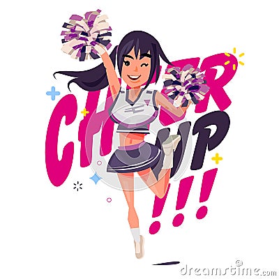 Cheerleader character design - Vector Illustration