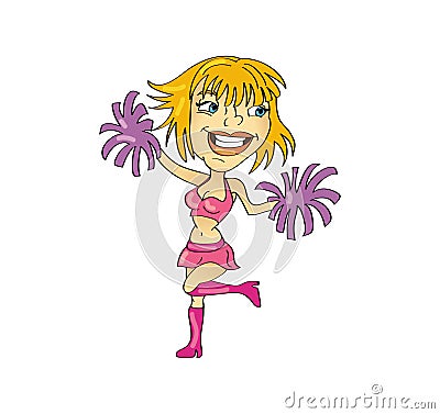 Cheerleader football Vector Illustration