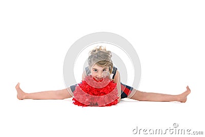 Cheerleader girl doing a split Stock Photo