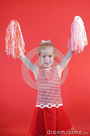 Cheerleader girl vertical Stock Photo