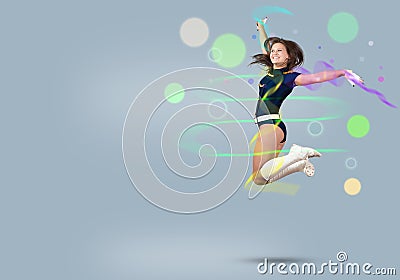 Cheerleader girl Stock Photo