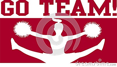 Cheerleader Go Team Maroon/eps Vector Illustration