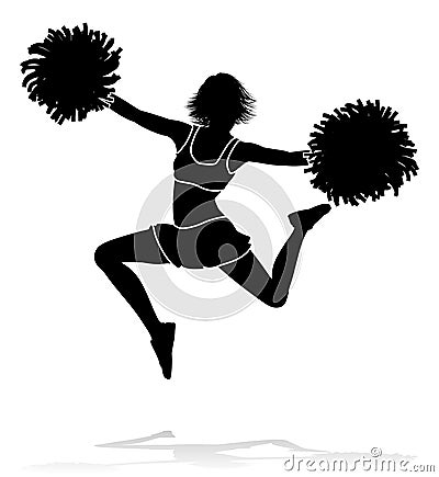 Cheerleader Silhouette Vector Illustration