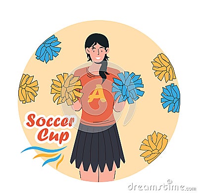 Cheerleader of team vector concept Vector Illustration