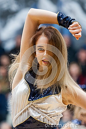 cheerleaders bc dnipro vs bc zaporizhia zog ukrainian basketball championship dnipro city ukraine Editorial Stock Photo