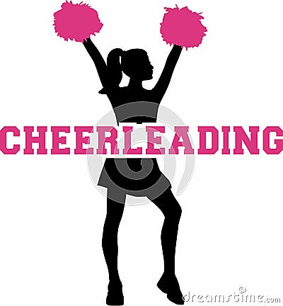 Cheerleading with silhouette Vector Illustration