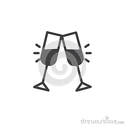 Cheers glass drink icon vector Vector Illustration