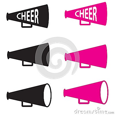 Cheers Megaphone icon on white background. Bullhorn sign. Cheerleader symbol. Cheer Pom Pom logo. flat style Vector Illustration