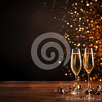 Cheers to a New Year new year celebration background Stock Photo