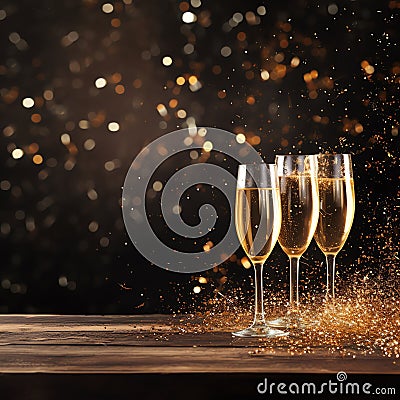 Cheers to a New Year new year celebration background Stock Photo