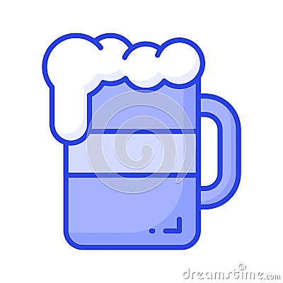 Cheers vector icon in new style, editable design of beer mug Vector Illustration