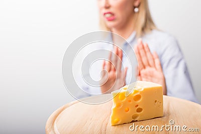 Cheese allergies Stock Photo