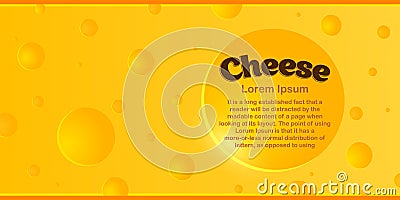 Cheese background with place for your text. Vector Illustration