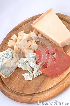Cheese and bacon rustically Stock Photo