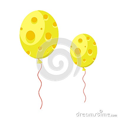 Cheese balloon flat isolated on white background. For the holiday. Vector illustration Vector Illustration