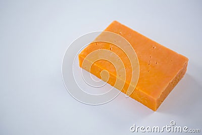 Cheese block on white background Stock Photo