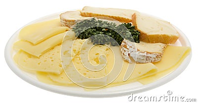 Cheese board, cheese as sliced cold meat Stock Photo