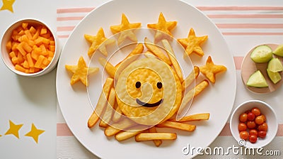 Cheese Carrot Fries: Cute And Dreamy Snack For 10-month-old Baby Stock Photo