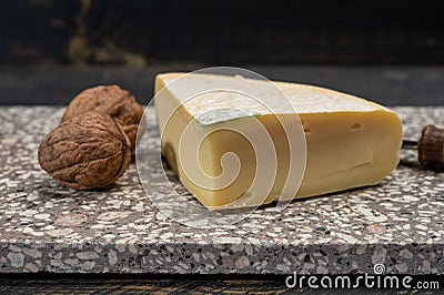 Cheese collection, French reblochon de savoie gratin cheese close up Stock Photo