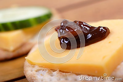 Cheese and crackers Stock Photo