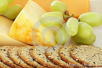 Cheese and crackers Stock Photo