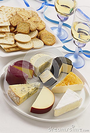 Cheese and crackers Stock Photo