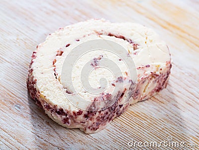 Cheese with cranberries and pasteurized milk Stock Photo