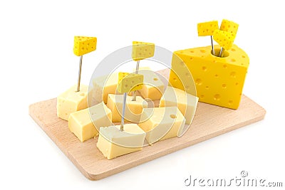 Cheese cubes Stock Photo