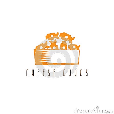 Cheese curds in bowl vector design Vector Illustration