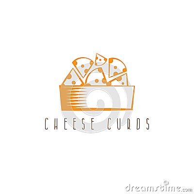 Cheese curds in bowl vector design Vector Illustration