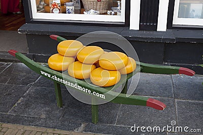 Cheese display in Delft Editorial Stock Photo