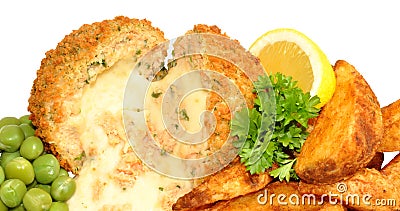 Cheese Filled Salmon Fish Cakes Stock Photo