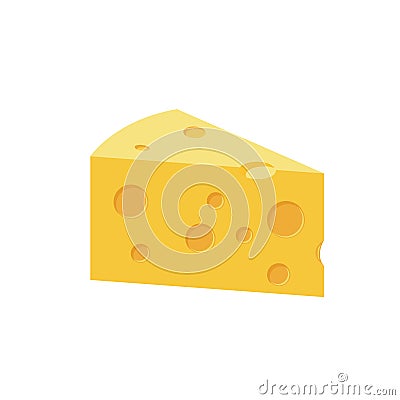 Cheese Flat Color Cartoon Illustration Vector Illustration