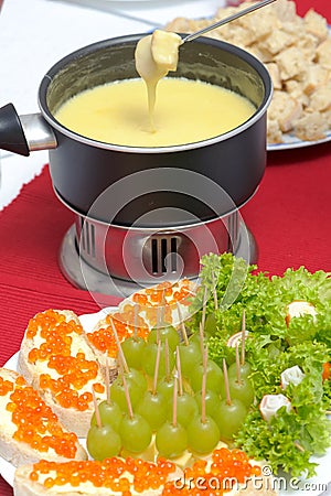 Cheese fondue Stock Photo