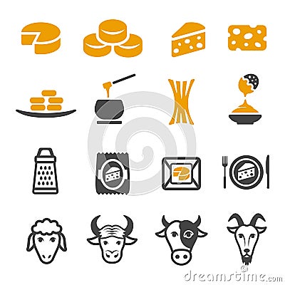 Cheese icon set Vector Illustration