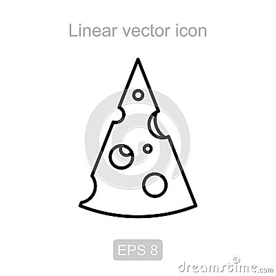 Cheese. Linear icon. Stock Photo