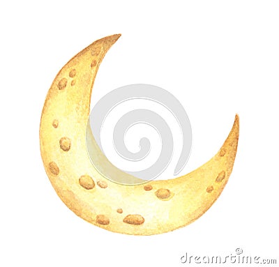 Cheese moon. Watercolor illustration Cartoon Illustration