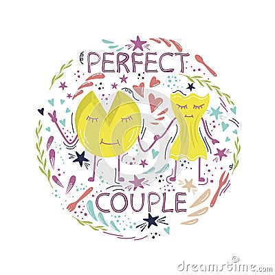 Cheese and pasta perfect couple Vector Illustration