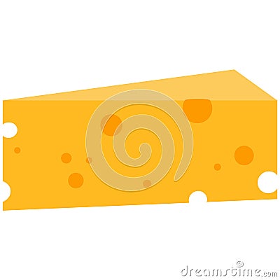 Cheese piece vector isolated on white background Vector Illustration