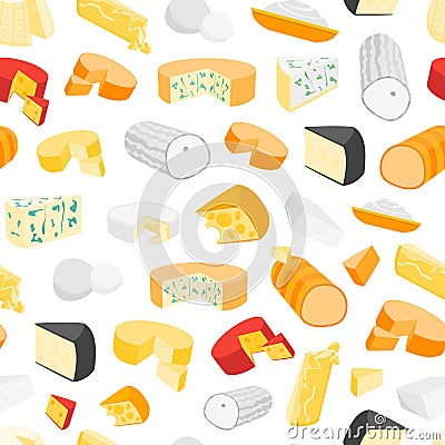 Cheese Product Dairy Background Pattern. Vector Vector Illustration
