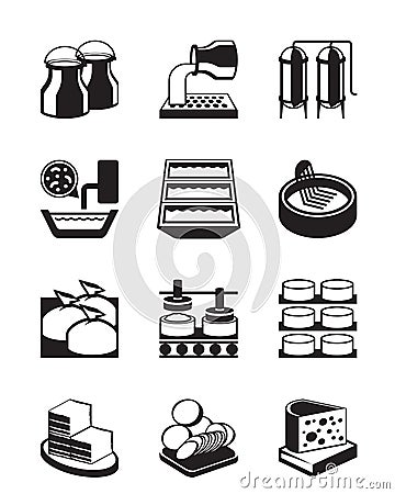 Cheese production process Vector Illustration