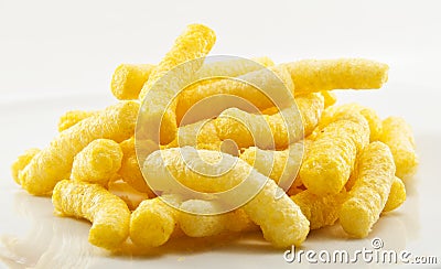 Cheese Puff Snacks Stock Photo