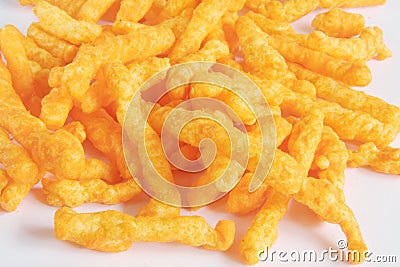 Cheese Puff Snacks Stock Photo