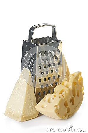 Cheese and rasp objects Stock Photo