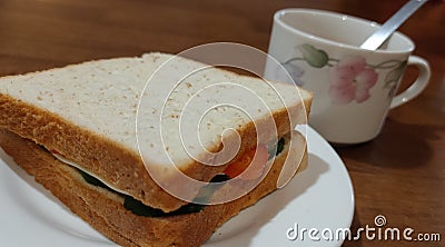 Cheese sandwich with tomato etc Stock Photo