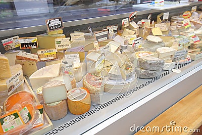 Cheese shop display Paris France Editorial Stock Photo