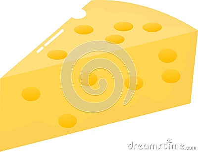 Cheese slices isolated on white background Vector Illustration