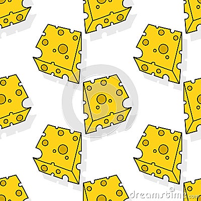 cheese slices pattern seamless textile print. repeat pattern background design Vector Illustration